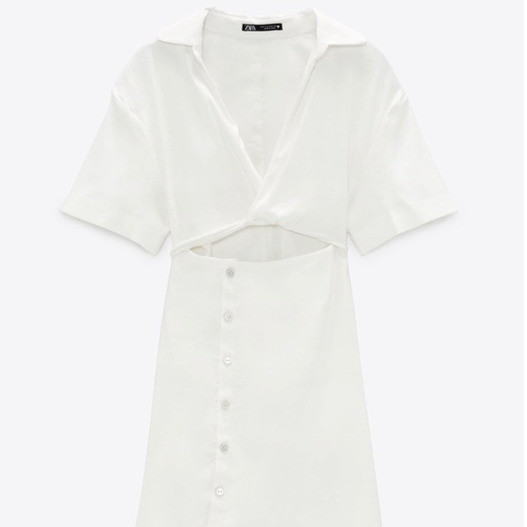 Zara cutout, collared, button down dress NWT - Picture 5 of 5